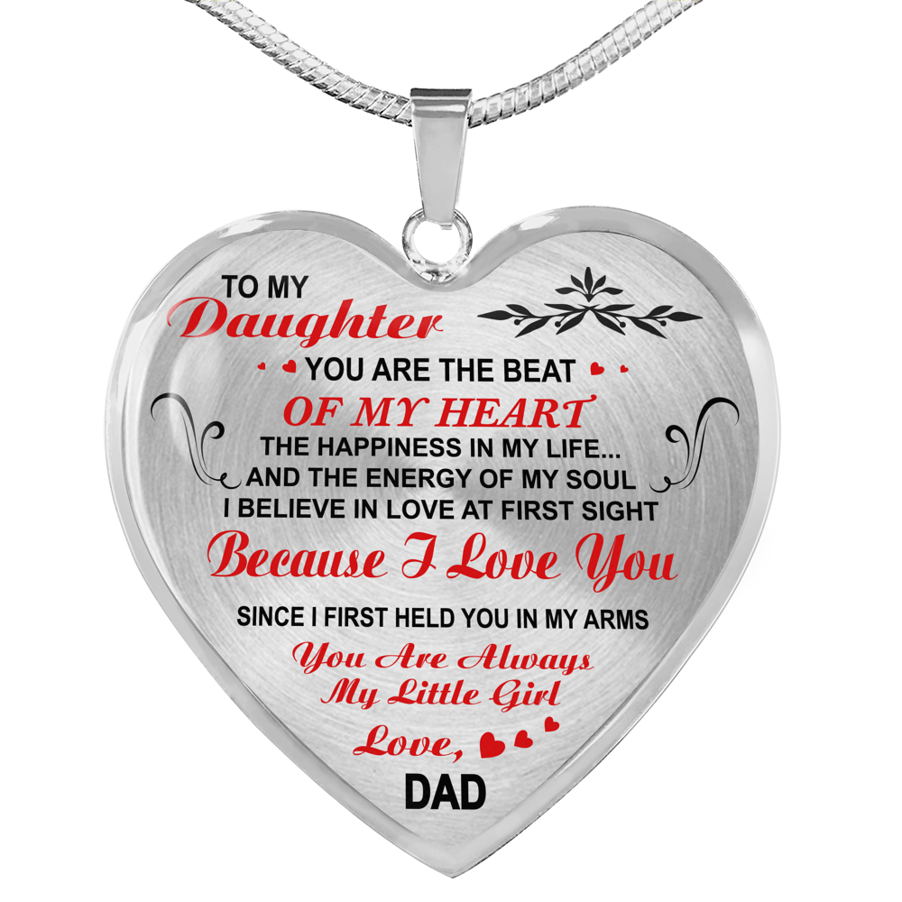 Father And Daughter Necklace Heart Pendant - To My Daughter Necklace Love Dad