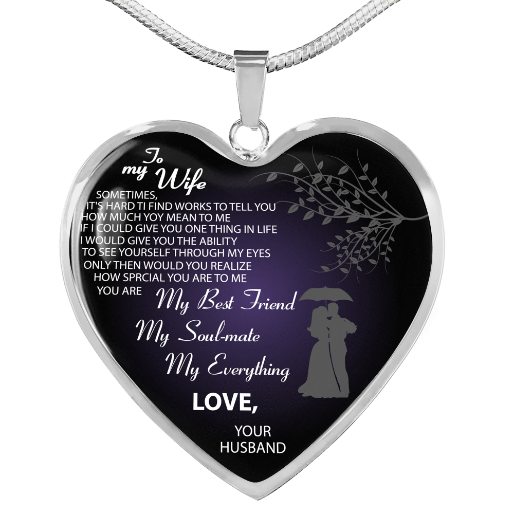 To My Wife Necklace - Husband and Wife Pendant - Valentine's Anniversary Gifts