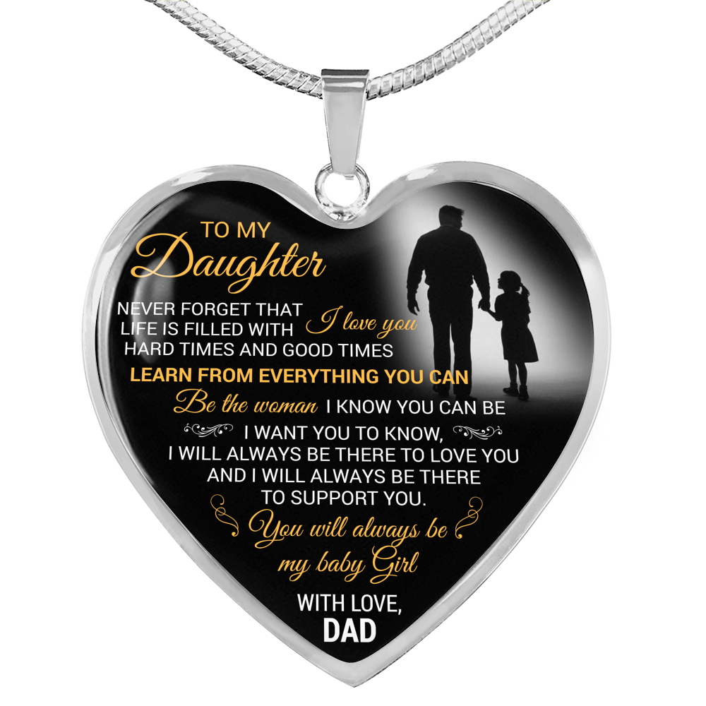 To My Daughter Necklace Heart - Father And Daughter Pendant Gifts From Daddy's