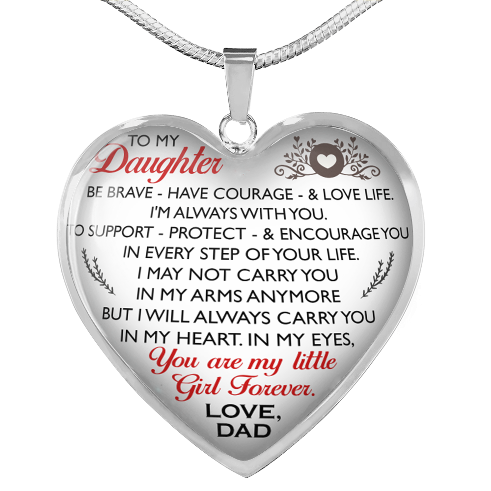 Father And Daughter - To My Daughter Necklace Heart Pendants Gift From Daddy's