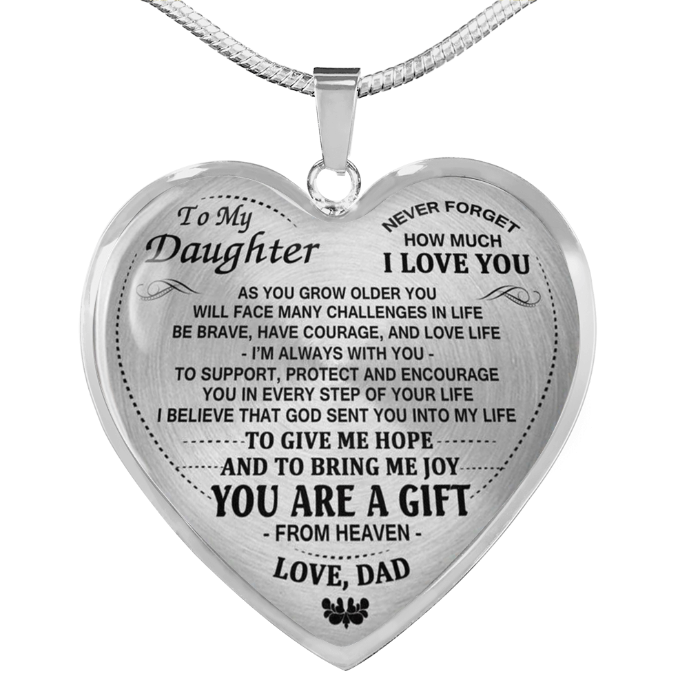To My Daughter Necklace Pendant Gift From Daddy - Father And Daughter Necklace