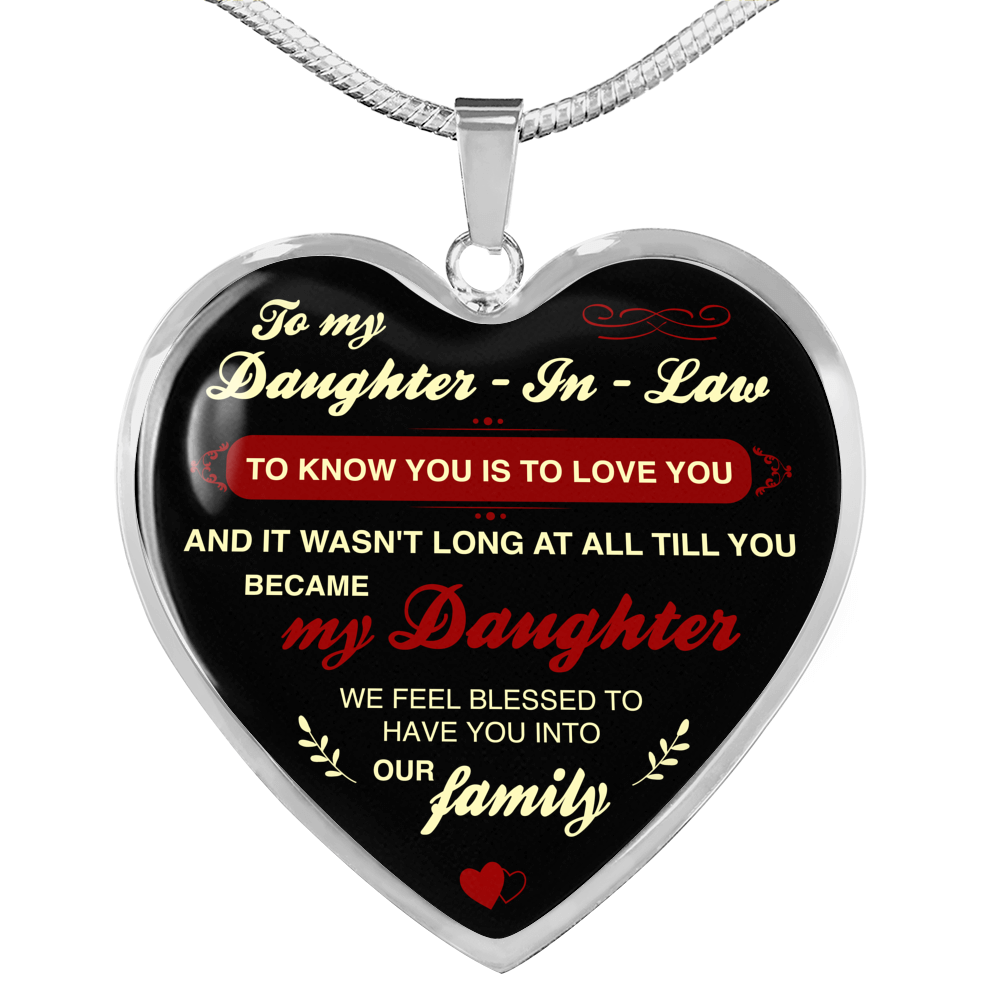 Daughter-In-Law Necklace- To Know You Is To Love You - Gift For Daughter-In-Law