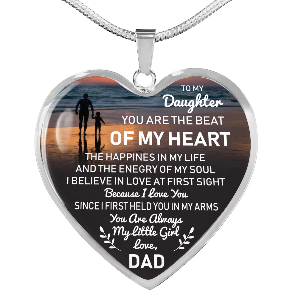 Father And Daughter Necklace Heart Pendant - To My Daughter Necklace Love Dad
