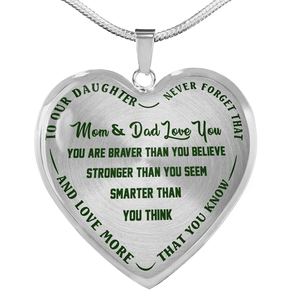 To Our Daughter Heart Luxury Necklace - Excellent Product - Gifts from Dad & Mom