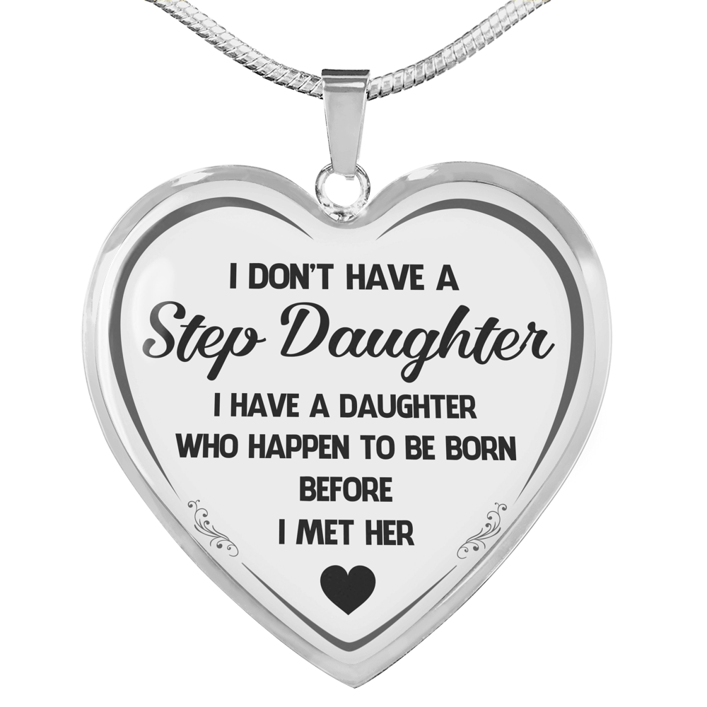 Love Step Daughter Gifts - Heart Necklace For Birthday Wedding