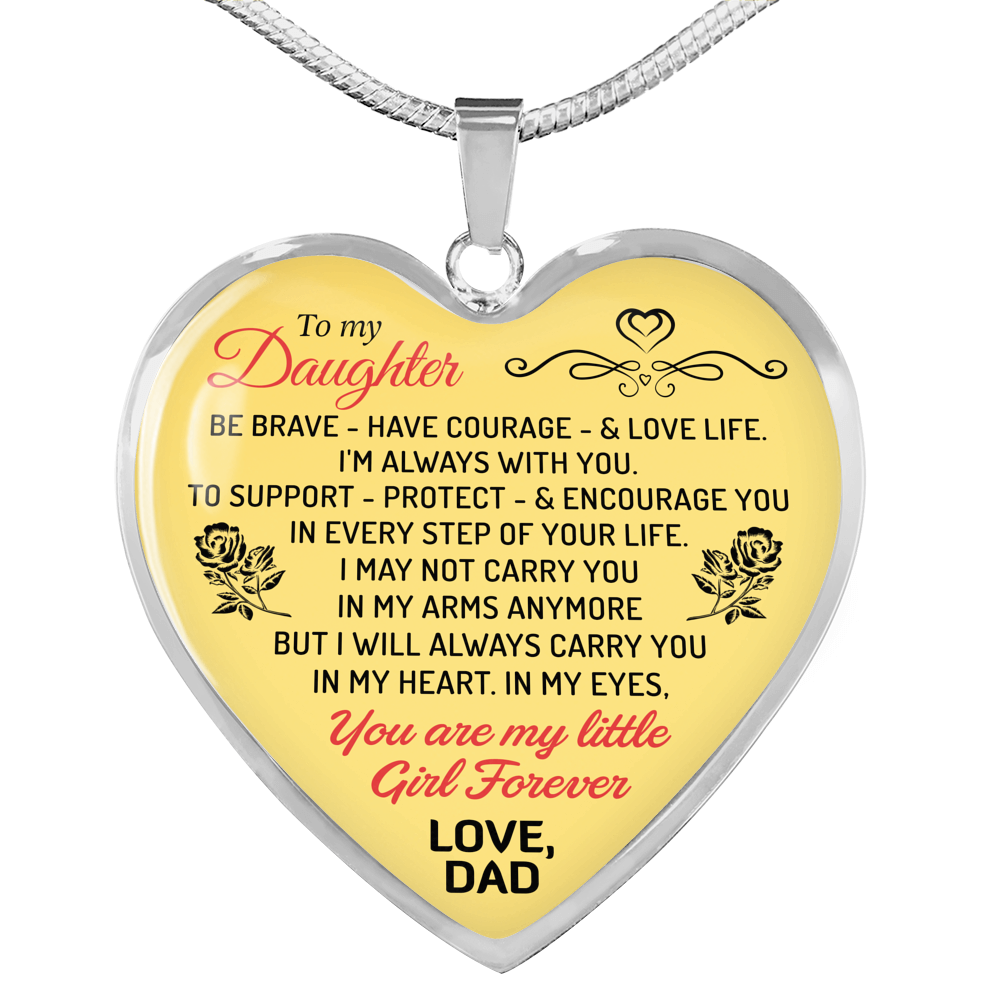 Father and Daughter Necklaces - Daughter Heart Pendant You are My Little Girls