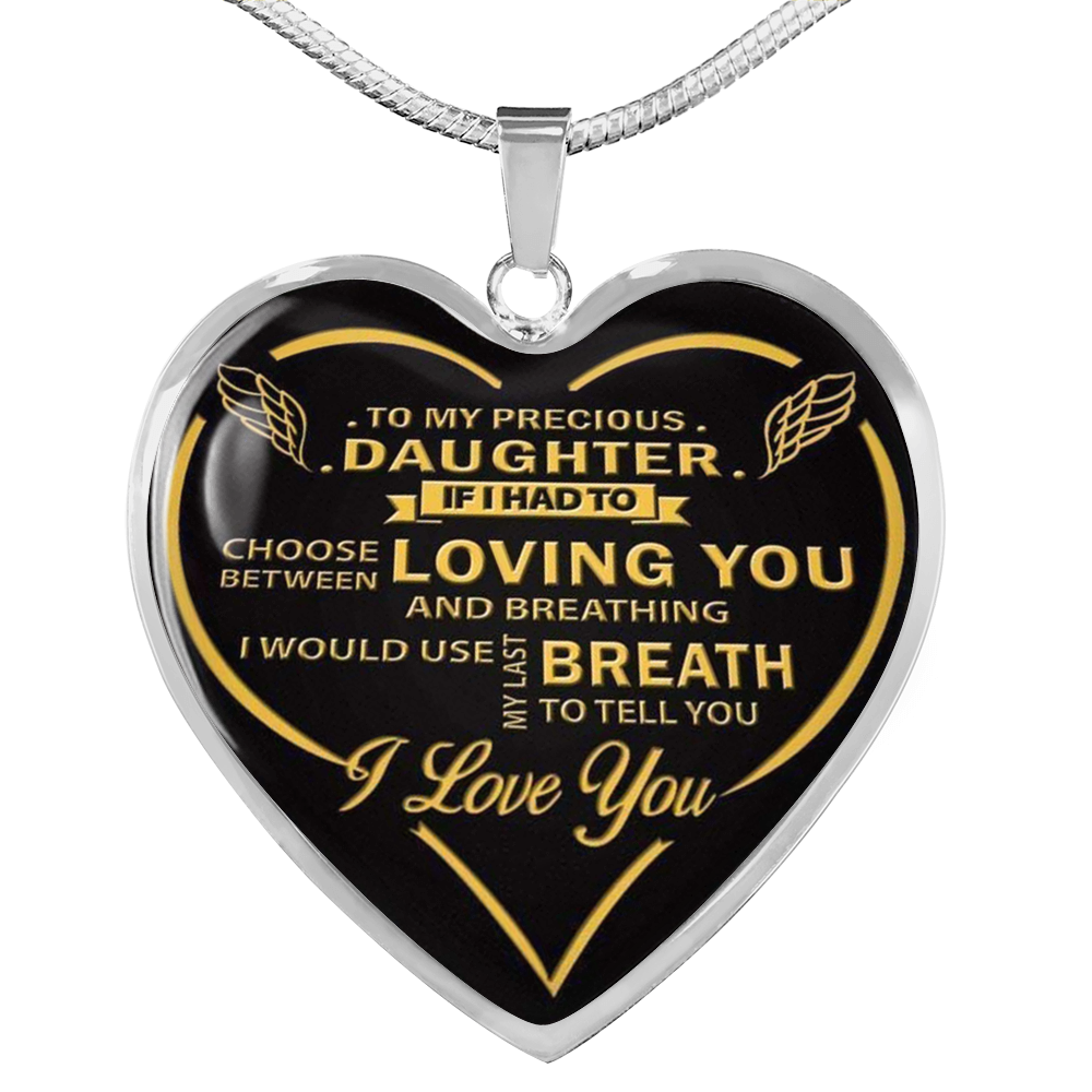 Father Daughter Necklace - Heart Pendant - from Dad -Birthday Gift for Teen Girl