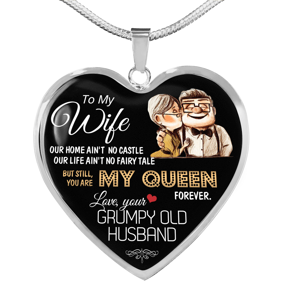 Premium Heart Necklace Anniversary Love Gift For Wife You're my Queen Forever