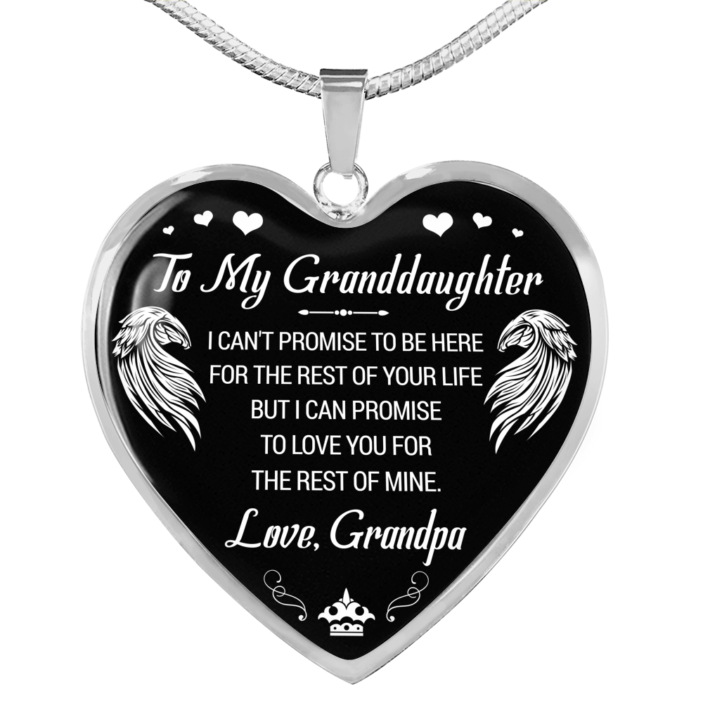 To My Granddaughter Love Grandma Heart Necklace