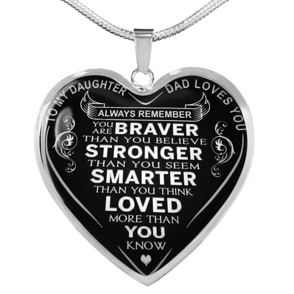 Luxury to My Daughter - Dad Loves You Necklace Gifts from Father Daddy in Birthday