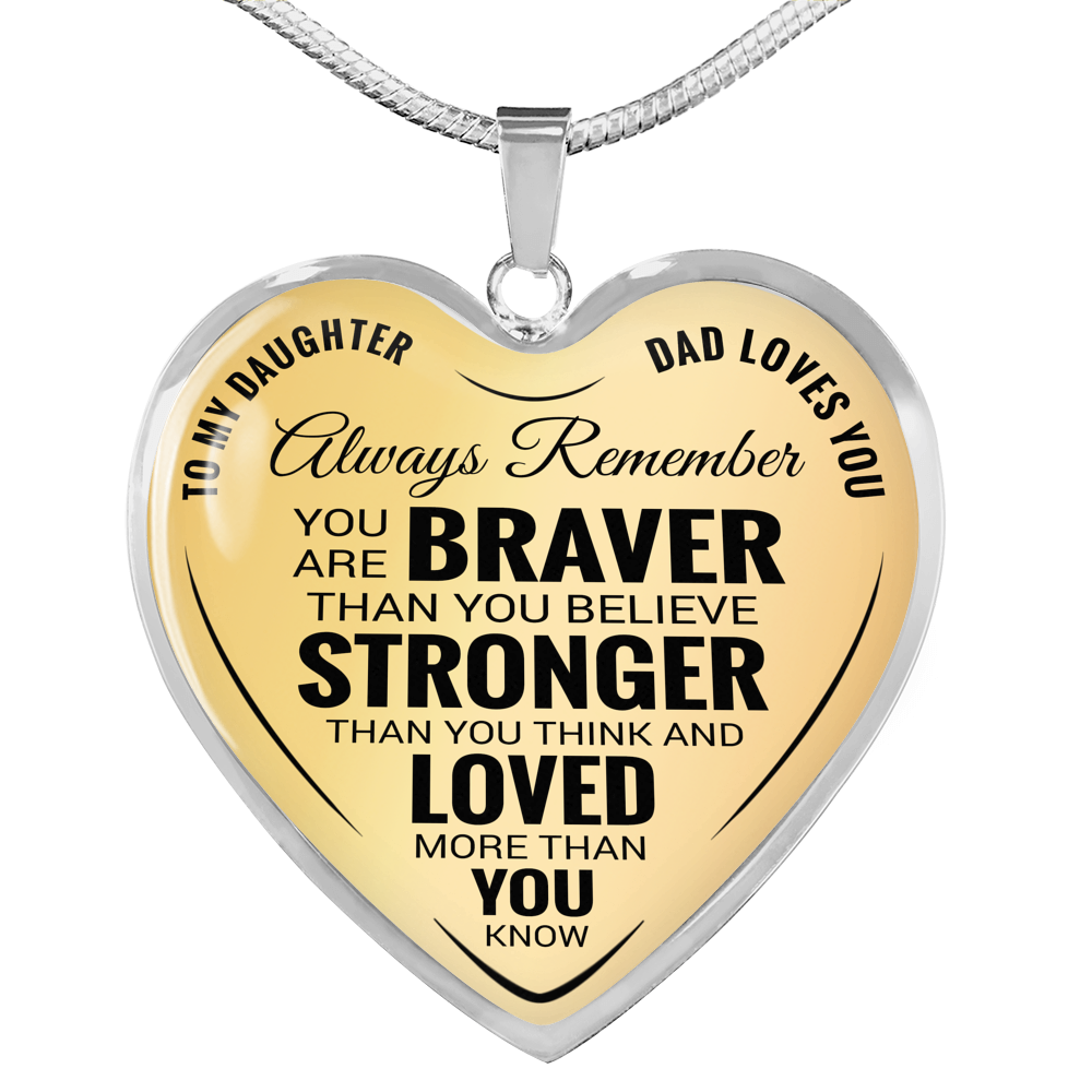 To My Daughter - Birthday Gift For Daughter Bangle Heart Necklace - From Dad