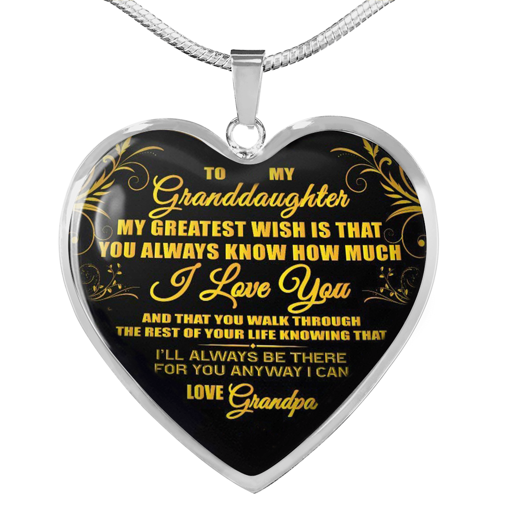 Vuvuzi Tee to My Granddaughter - Love Grandpa - Gold Plated Necklace