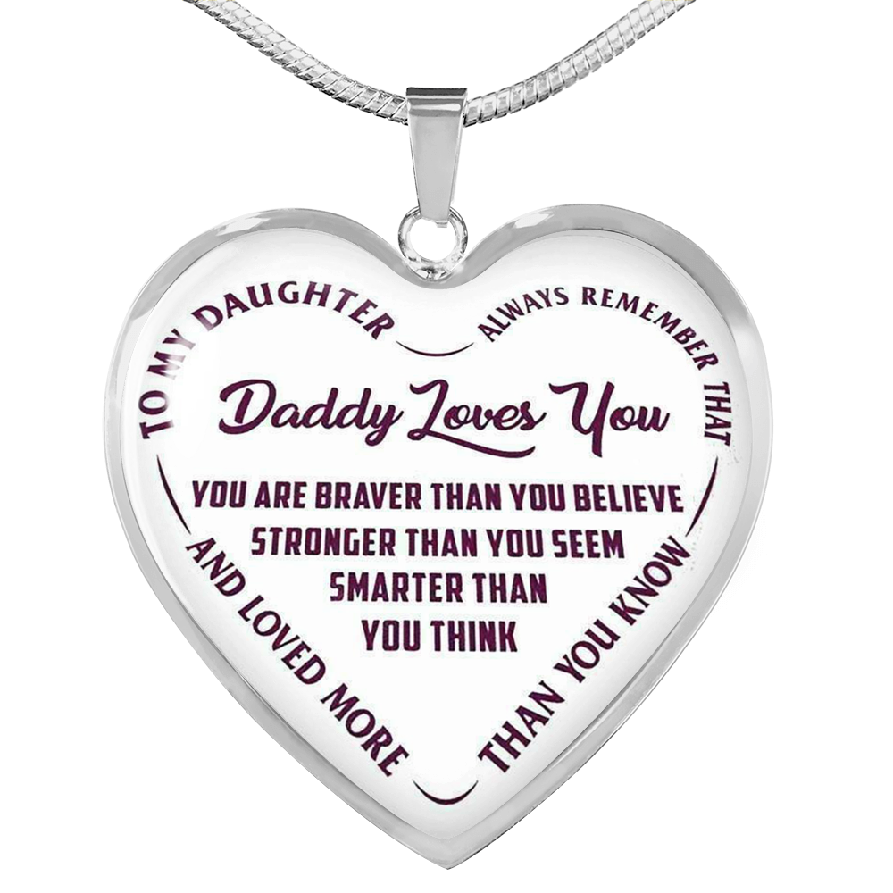 To My Daughter Necklace Love Gift Daddy Loves You