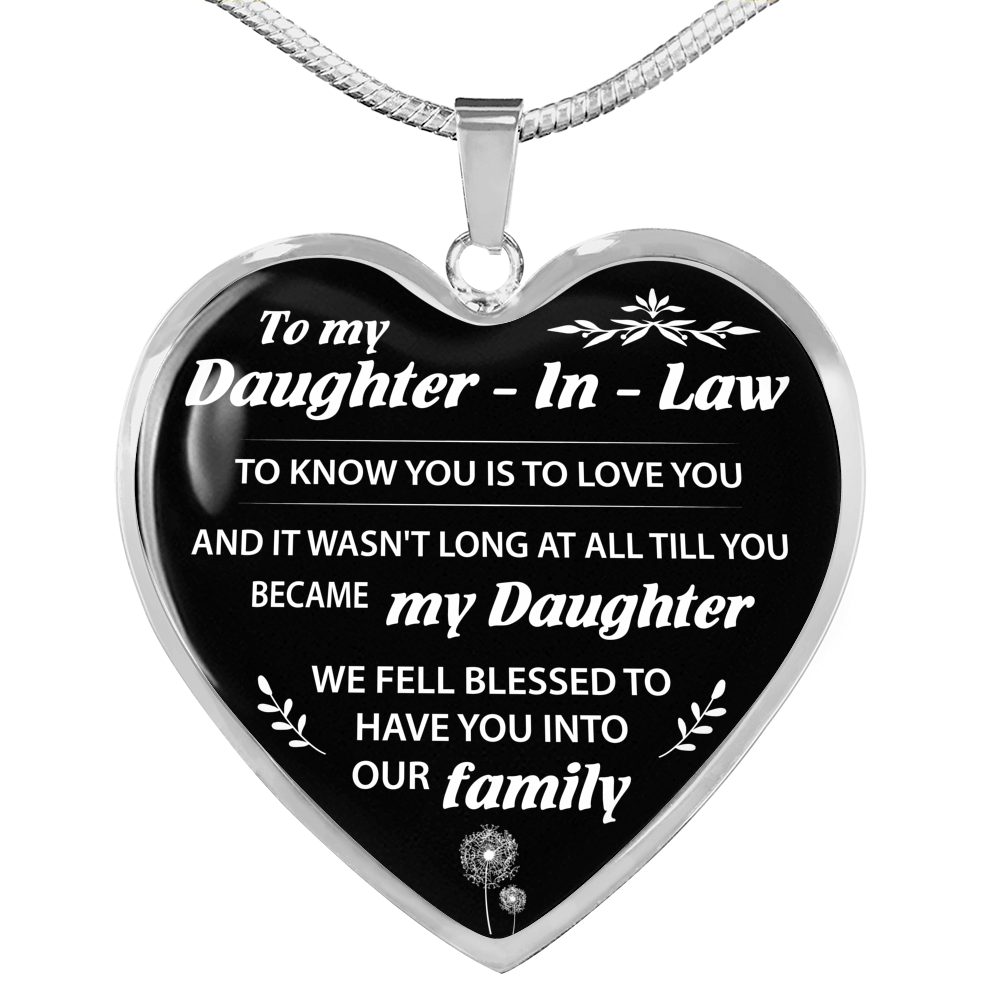 To My Daughter-In-Law Necklace- To Know You Is To Love You - Gift For Daughter