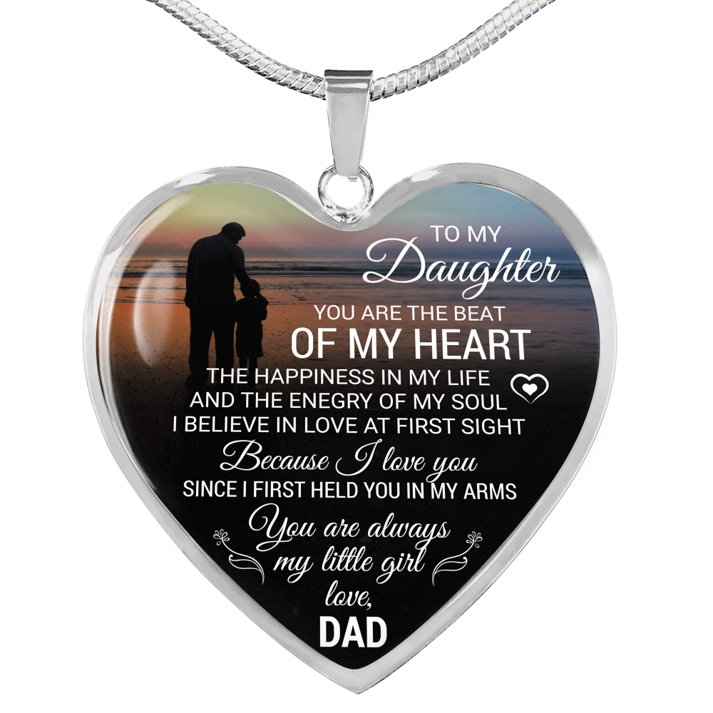 Father And Daughter Necklace Heart Pendant - To My Daughter Necklace Love Dad_NEW