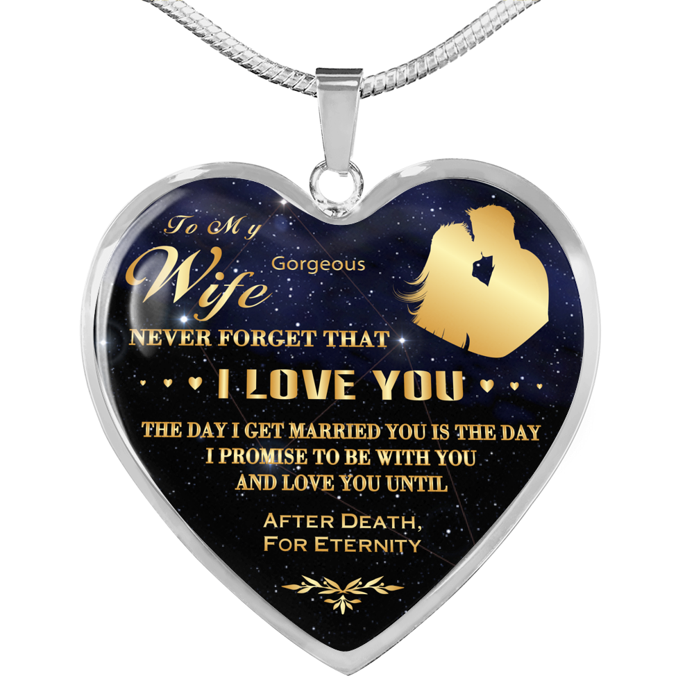 To My Wife Heart Necklace Best Gift For Wife From Husband