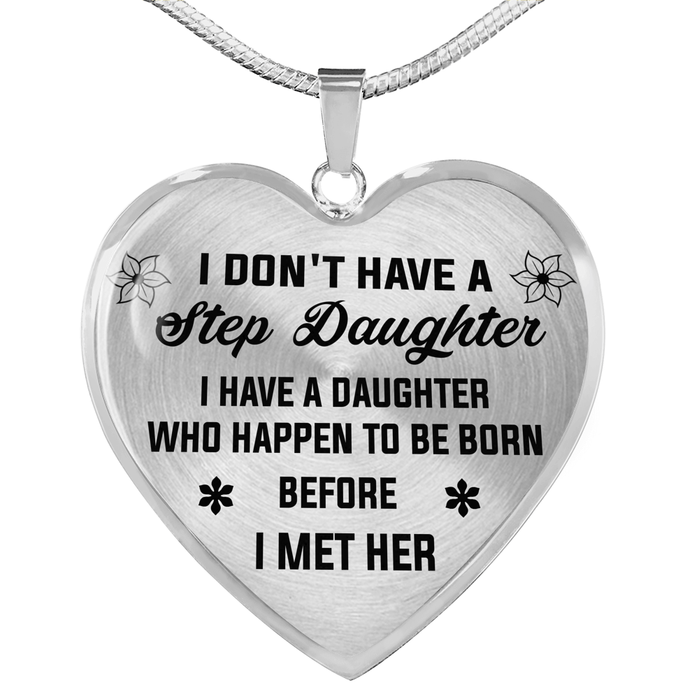 Love Step Daughter Gifts - Heart Necklace For Birthday Wedding