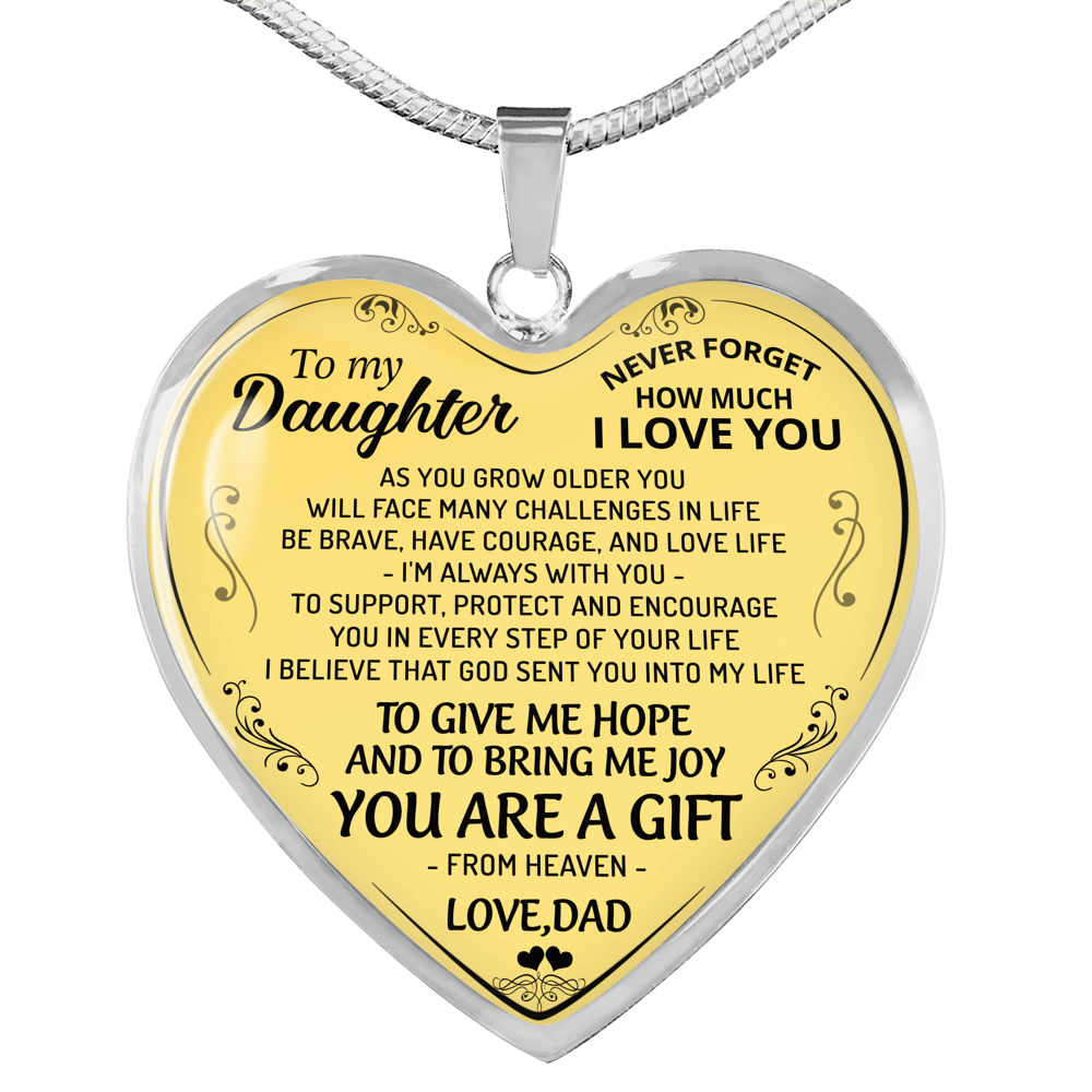 To My Daughter Necklace Pendant Gift From Daddy - Father And Daughter Necklace