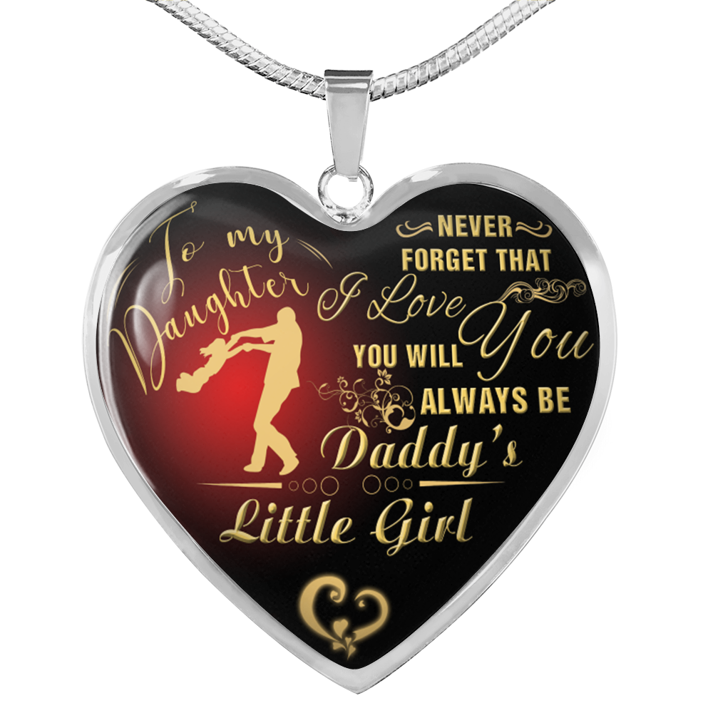 Father And Daughter Heart - To My Daughter Necklace Heart From Daddy Pendant