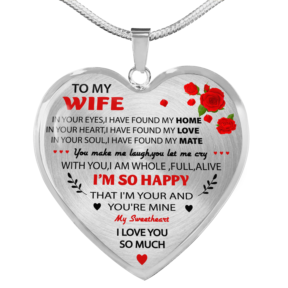 To My Wife Heart Necklace Pendant - Wife And Husband I Love You Gifts For Wife
