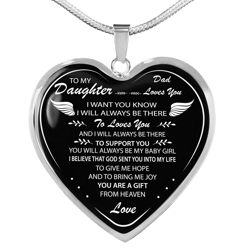 Dad and Daughter Necklace Gift Ideas from Father Daddy Papa for Birthday