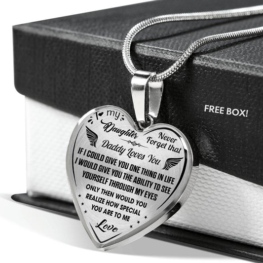 Proud Dad to Daughter Gifts - Inspirational Luxury Necklace from Dad Father Papa