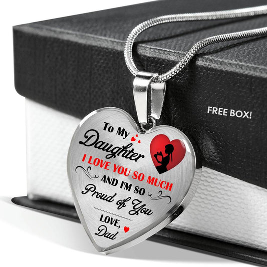 To My Daughter Necklace - I Love You So Much Best Gift From Daddy
