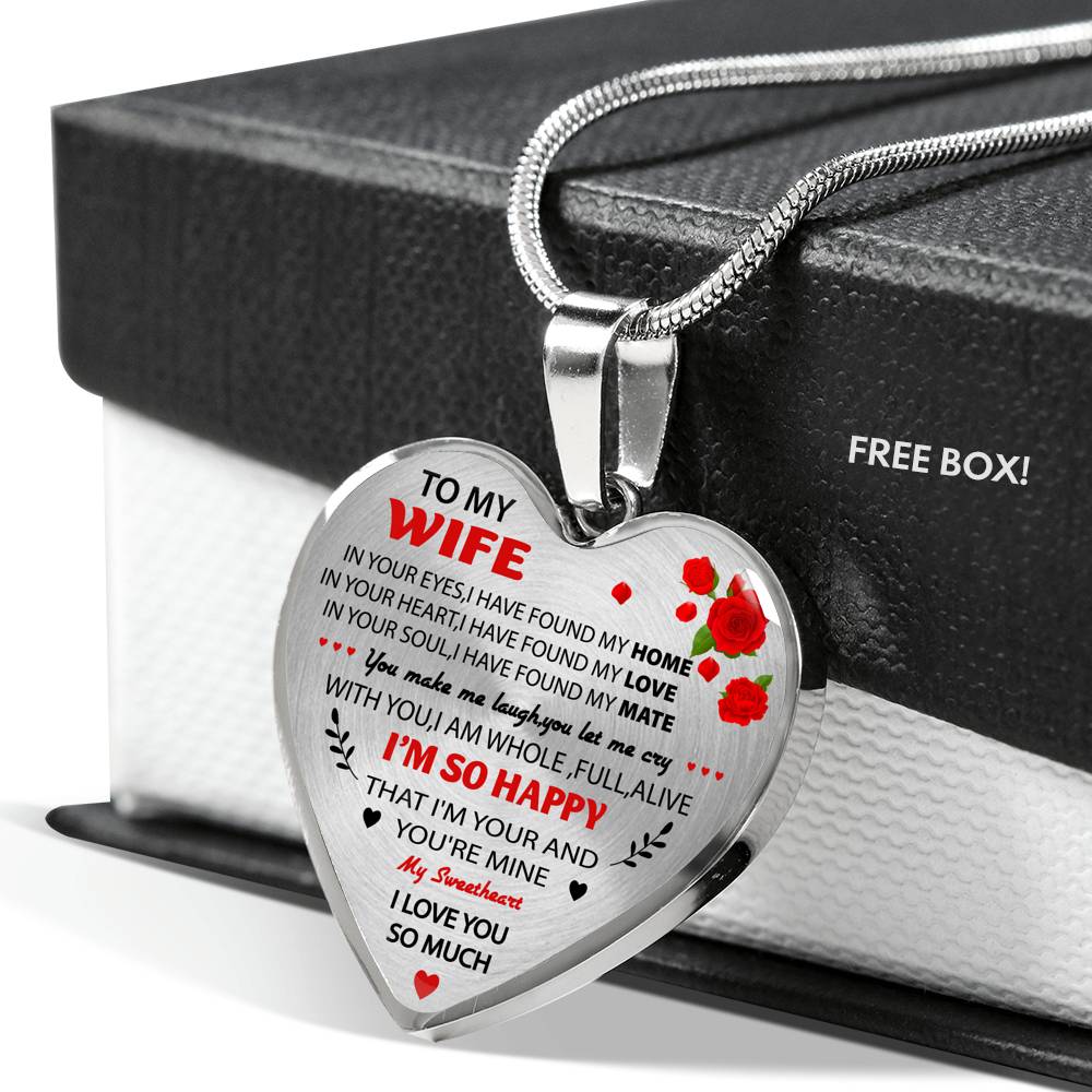 To My Wife Heart Necklace Pendant - Wife And Husband I Love You Gifts For Wife