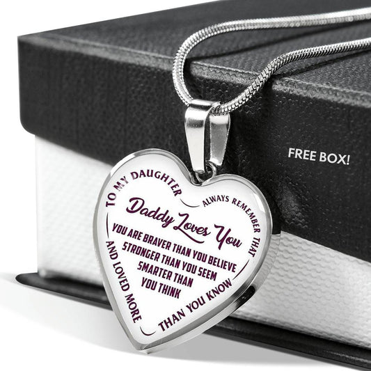 To My Daughter Necklace Love Gift Daddy Loves You