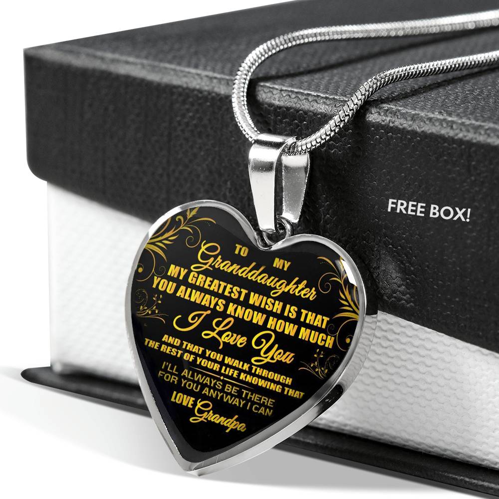 Vuvuzi Tee to My Granddaughter - Love Grandpa - Gold Plated Necklace