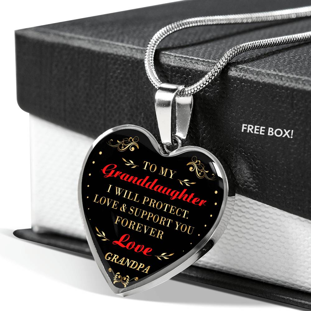 to My Granddaughter Gifts for Granddaughter - Luxury Novelty Necklace from Grandpa