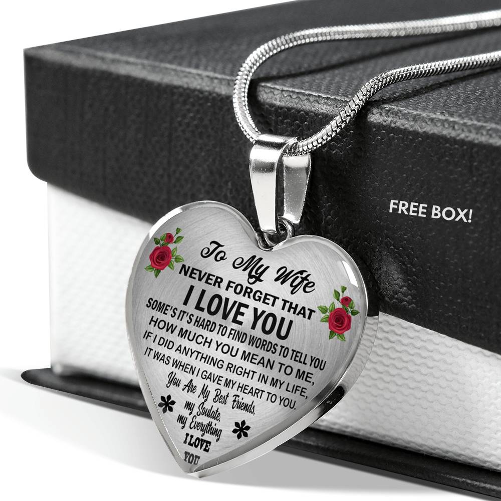 To My Wife Heart Necklace Pendant - Wife And Husband I Love You Gifts For Wife