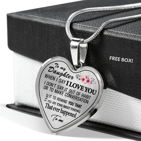 To My Daughter Necklace Heart From Dad - Father To Litter Daughter