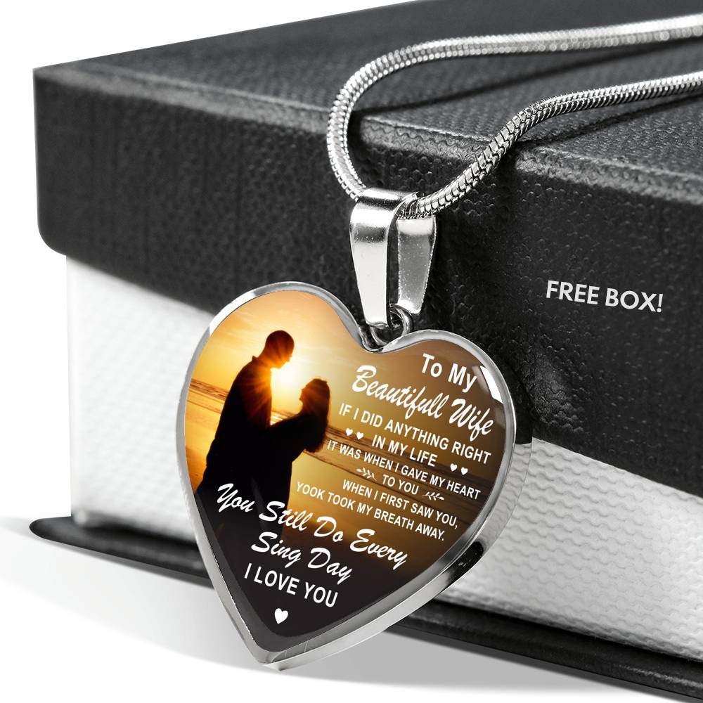 To My Wife Heart Necklace From Husband Luxury Necklace For Wife