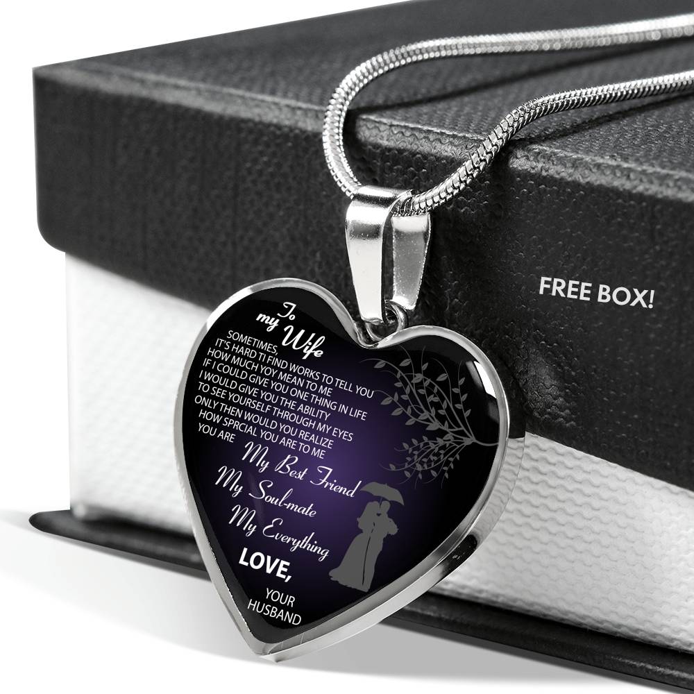 To My Wife Necklace - Husband and Wife Pendant - Valentine's Anniversary Gifts