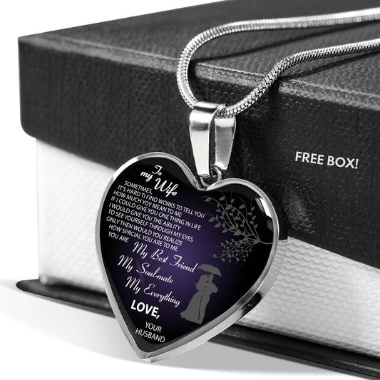 To My Wife Necklace - Husband and Wife Pendant - Valentine's Anniversary Gifts