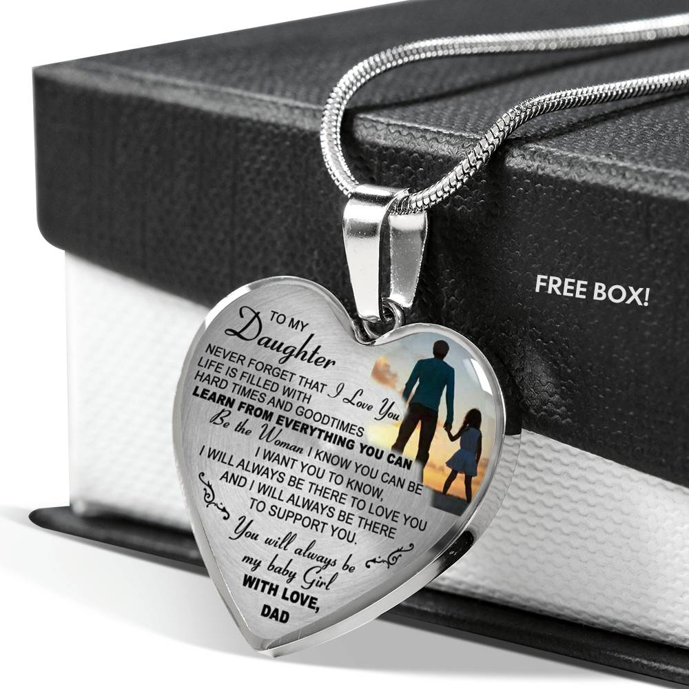 To My Daughter Necklace Heart - Father And Daughter Pendant Gifts From Daddy's