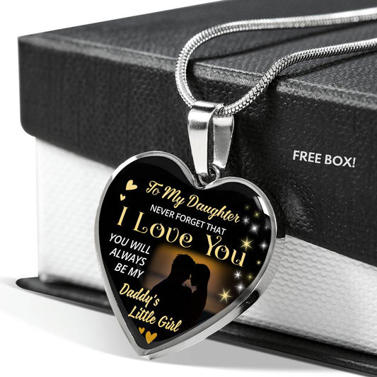 To My Daughter Heart Pendant Necklace - Daddy's Little Girl - from Father