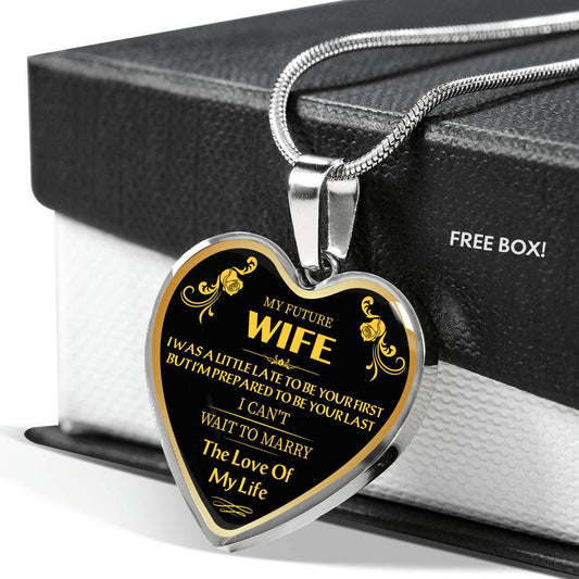 to My Future Wife Necklace Heart Pendant - I Can't Wait to Marry Love Necklace