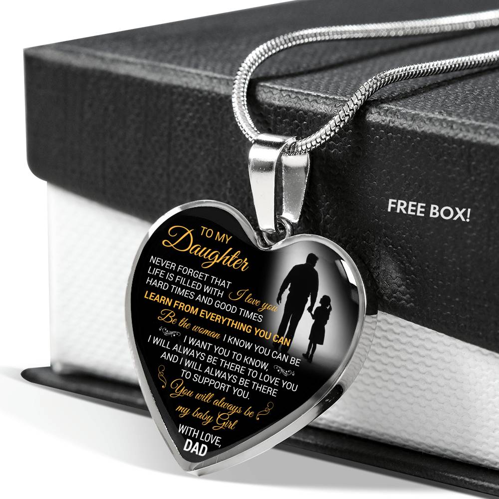 To My Daughter Necklace Heart - Father And Daughter Pendant Gifts From Daddy's