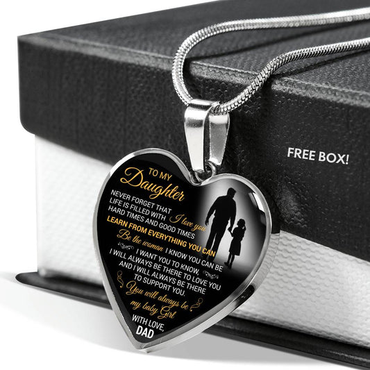To My Daughter Necklace Heart - Father And Daughter Pendant Gifts From Daddy's