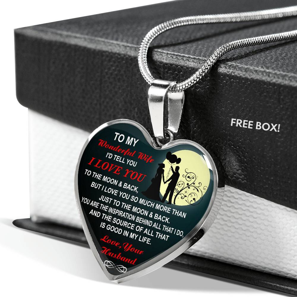 To My Wonderful Wife Wedding Anniversary Gift For Wife I Love You Necklace
