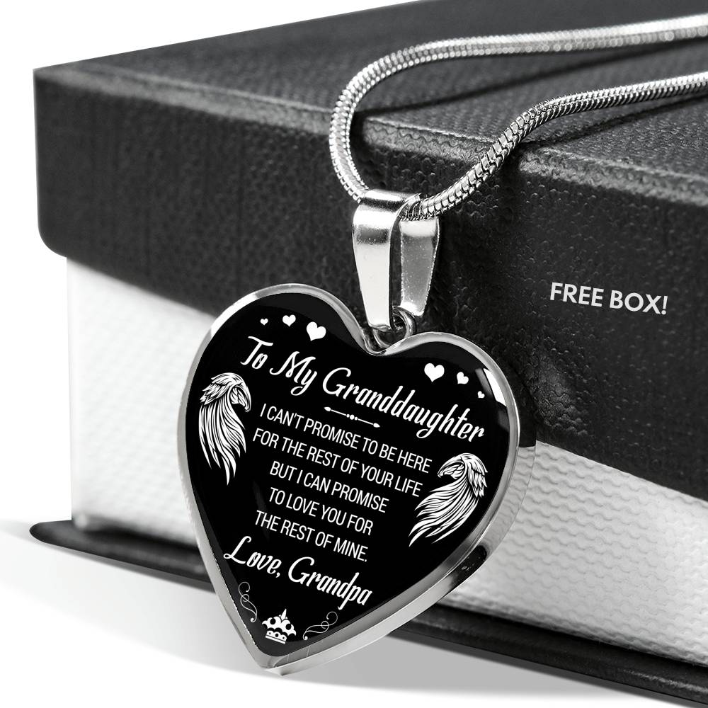 To My Granddaughter Love Grandma Heart Necklace