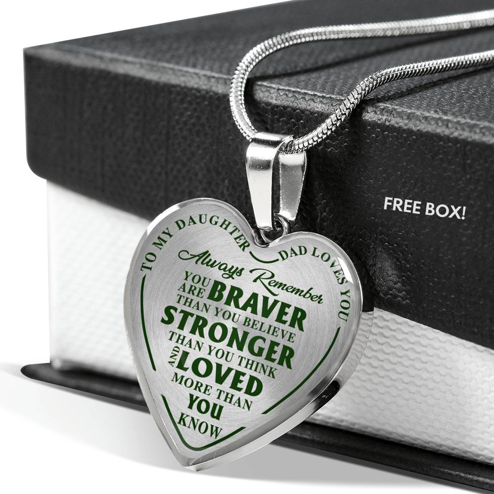 To My Daughter Pendant Luxury Necklace - from Father - Dad Loves You Love Quotes