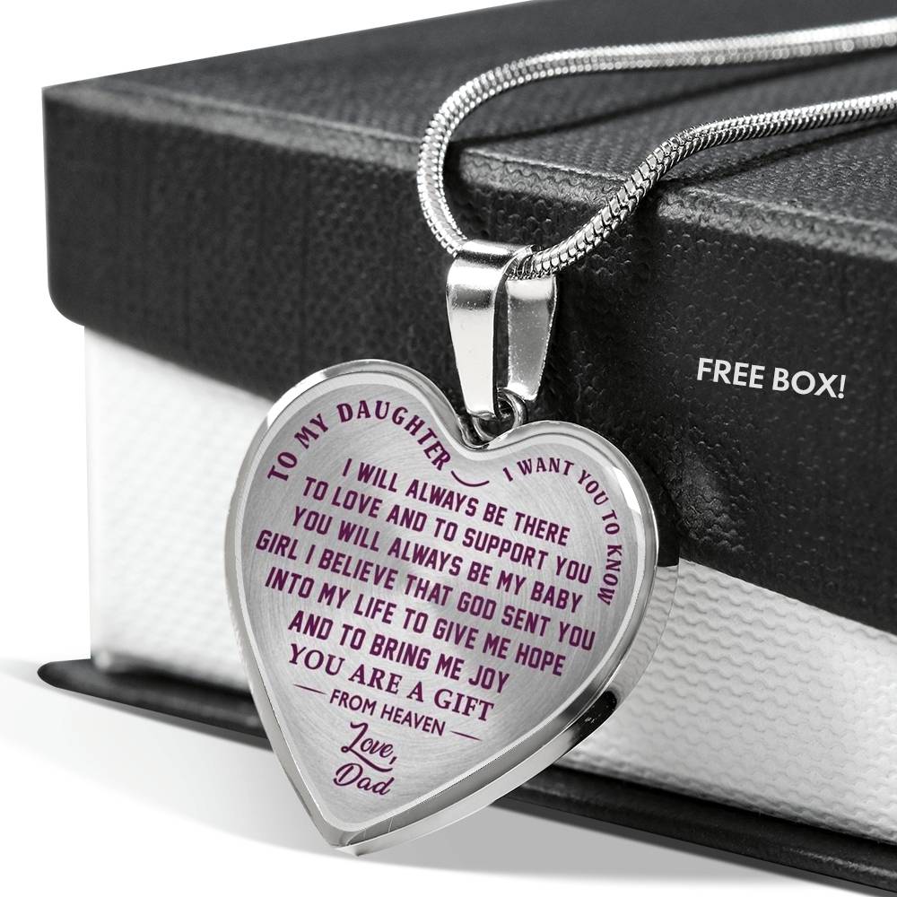 Dad and Daughter Luxury Necklace - from Father - I Want You to Know Love Quotes