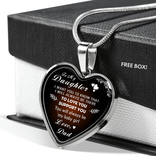 To My Daughter Luxury Necklace for Daughter,Birthday Gift For Daughter