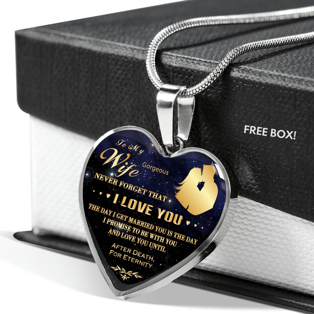 To My Wife Heart Necklace Best Gift For Wife From Husband