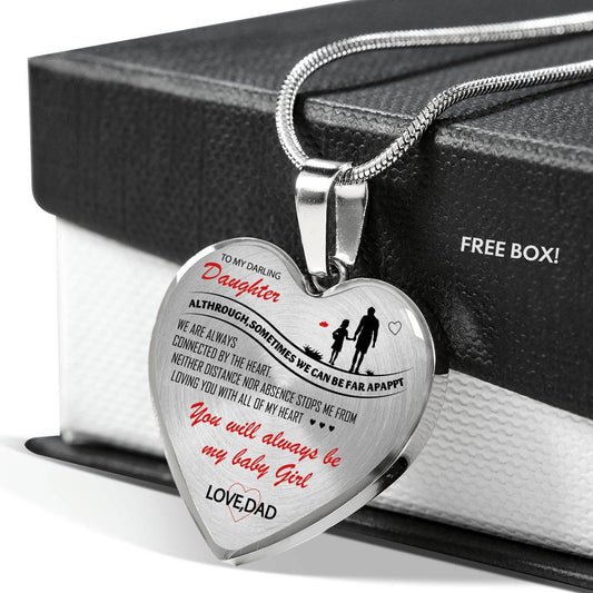To my Darling Daughter Love DAD Luxury Heart Shaped Necklace Anniversary Gift