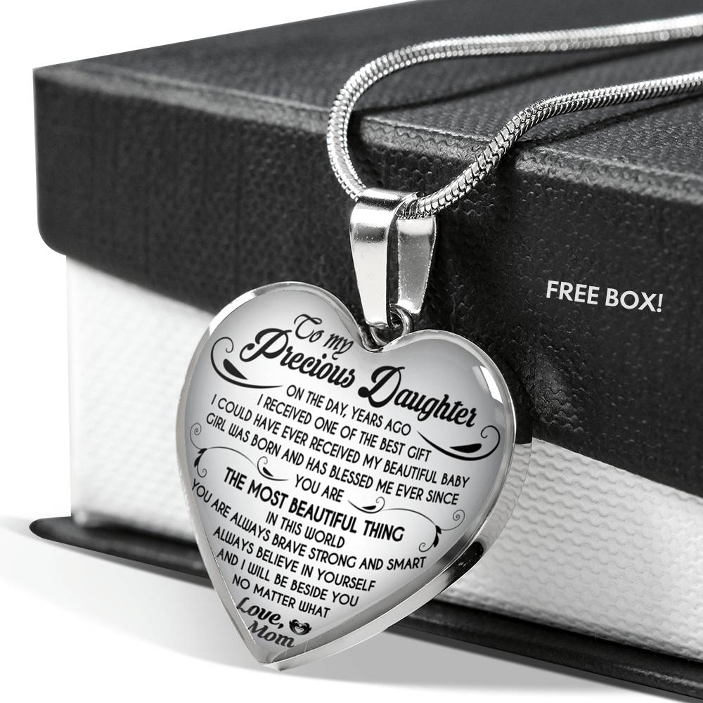 To My Daughter Necklace Heart From Mom - I love My Mom Birthday Necklace Gift