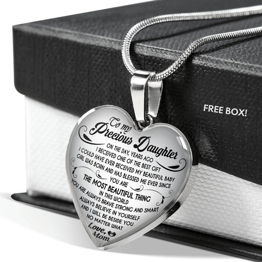 To My Daughter Necklace Heart From Mom - I love My Mom Birthday Necklace Gift